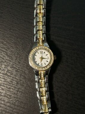 Two-toned crystal accent mini watch